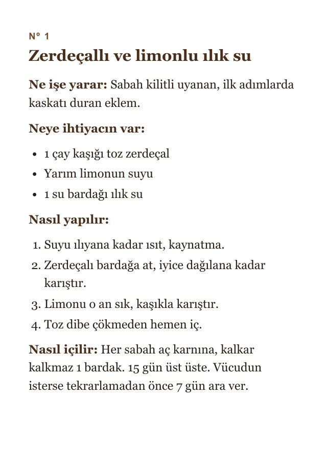 Dedemin Defteri'nden bir tarif sayfası